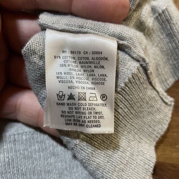 Anthropologie Moth Sweater‎ Cardigan Heather Gray Green Bow Wool Blend Sz S - Picture 6 of 7